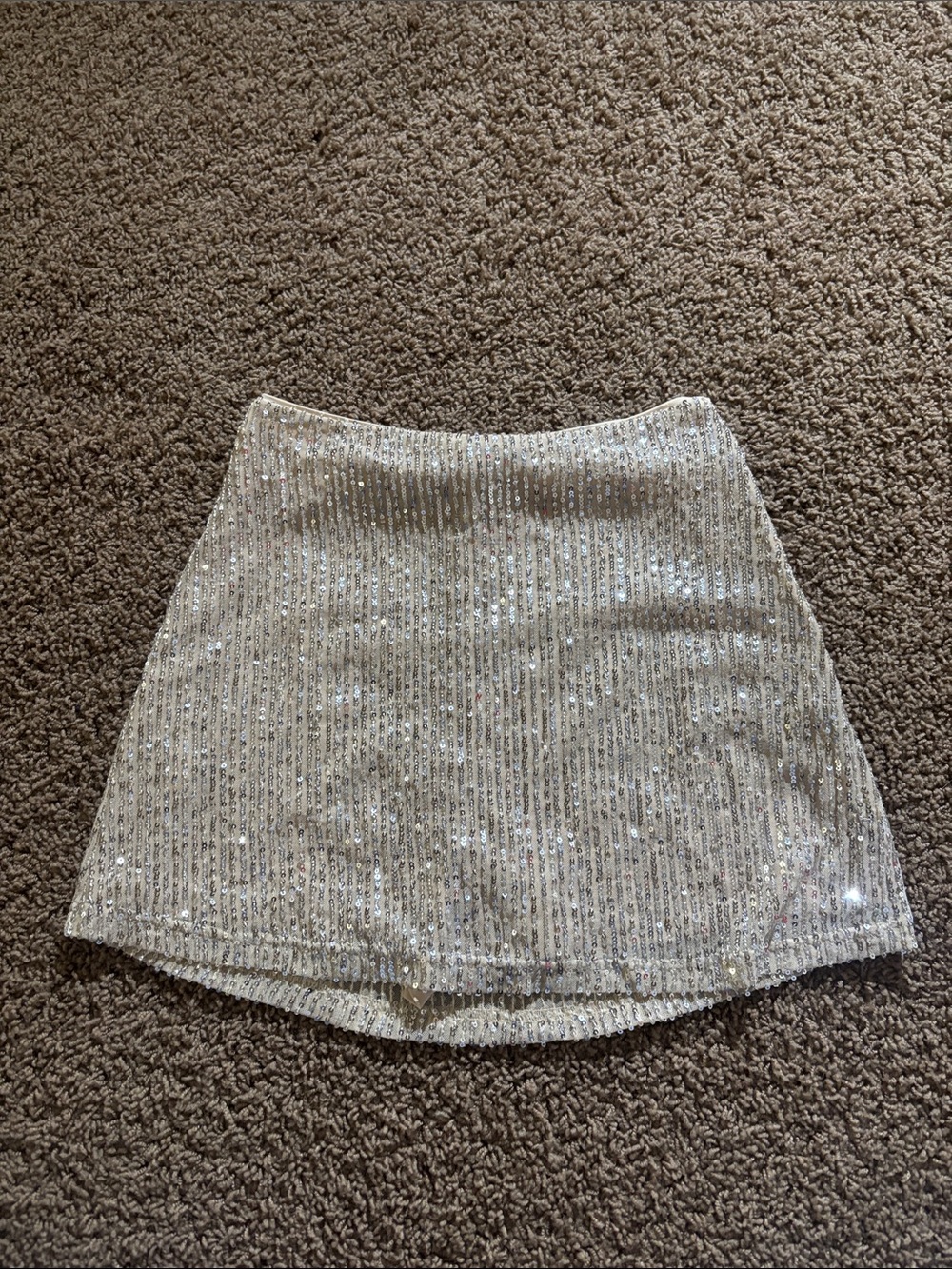 Abercrombie & Fitch Silver Sequin Mini Skirt